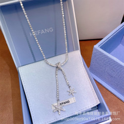 新品純銀HEFANG何方許願雪花項鏈女輕奢女情人節禮物廠家一件代發