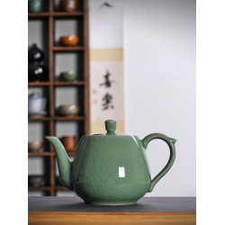 青瓷冰裂長嘴大號中式家用泡茶壺