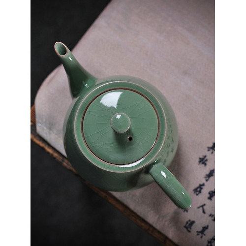 青瓷冰裂長嘴大號中式家用泡茶壺