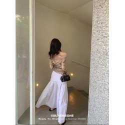 SUNONEONE印花水墨修身長袖網紗