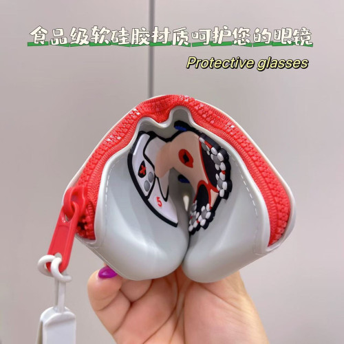 可愛墨鏡收納袋隨身可攜式眼鏡盒收納包防摔矽膠收納袋可掛防水眼鏡