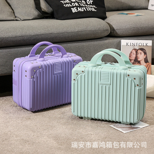 手提行李箱14寸化妝箱子節日伴手禮小型迷你旅行密碼箱收納包