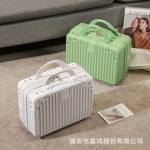 手提行李箱14寸化妝箱子節日伴手禮小型迷你旅行密碼箱收納包