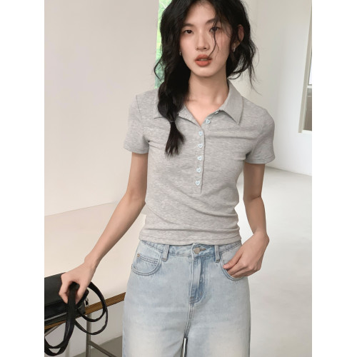 EighthMonth純色女夏季修身上衣