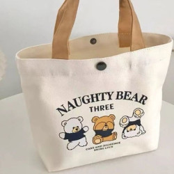 帆布包小巧小型百搭手提袋女學生飯盒袋簡約手提袋子上班族便當包