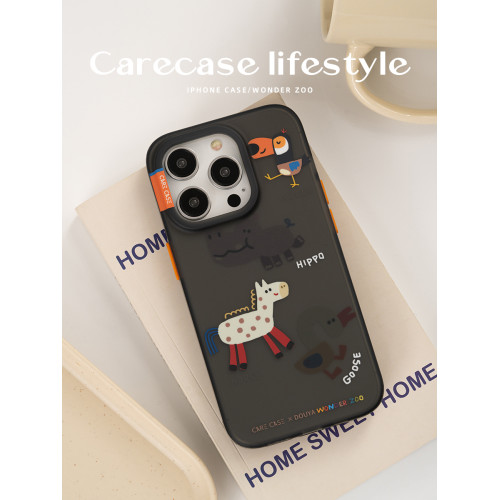 CARECASE雙層黑色磨砂蘋果手機殼