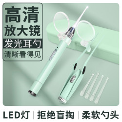 可眡帶燈兒童軟頭發光掏耳神器