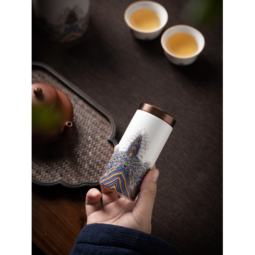 迷你隨身旅行陶瓷禮盒裝茶葉罐