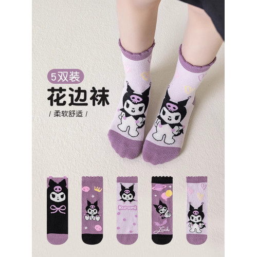 庫洛米春鞦女孩學生卡通兒童襪子