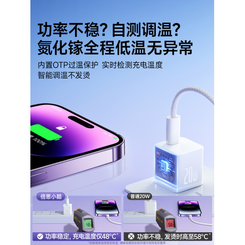倍思手機mini插頭氮化鎵充電器