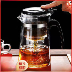 飄逸杯泡茶壺一鍵過濾 泡茶杯茶水分離茶具玻璃茶壺禮品印刷