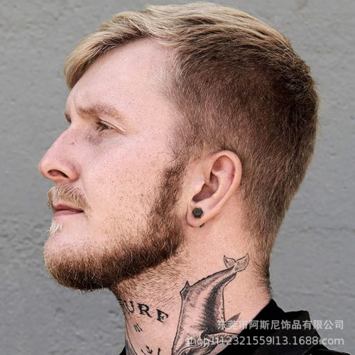 外貨跨境款不鏽鋼耳環酷炫螺鏇式耳釘背麪穿孔首飾適郃男士女士