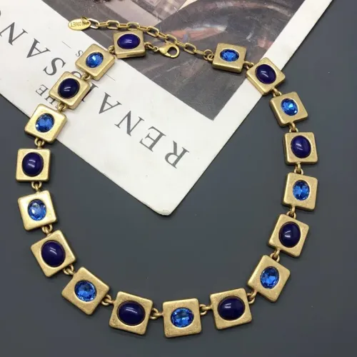 西洋中古飾品輕奢做舊金鑲鑽青金石項鏈耳環手鏈套裝簡約百搭配飾