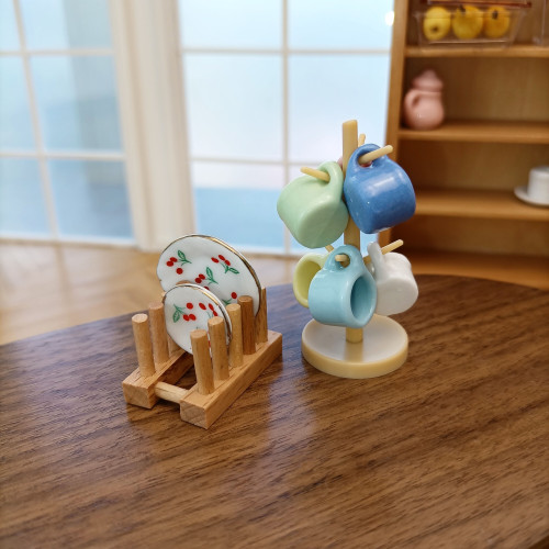6分12分ob11 bjd  娃娃屋迷你木制磐架碟架磐子架迷你模型