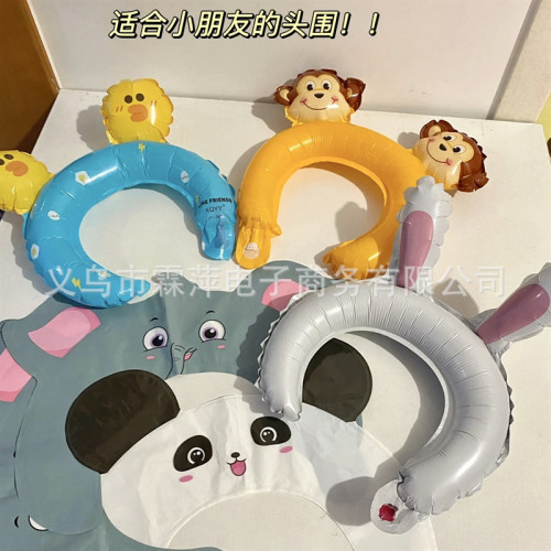 小紅書卡通發箍氣球擺攤地推道具兒童寶寶生日派對手腕充氣鋁膜