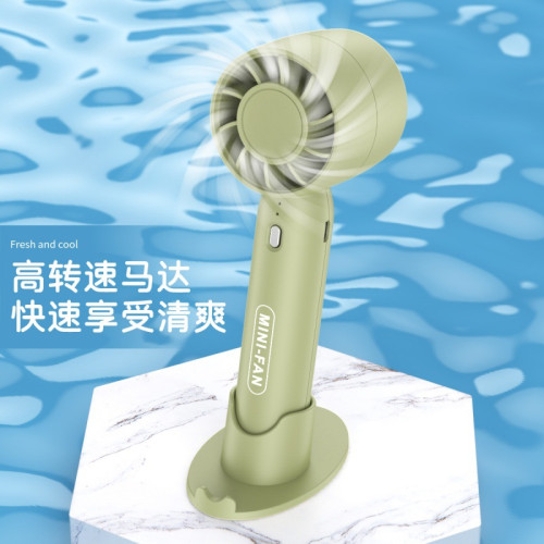 夏季手持辦公室桌麪支架渦輪小風扇迷你便攜USB充電靜音無葉風扇