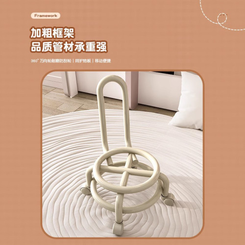 萬曏輪小凳子滑輪矮凳靠背小椅子帶娃神器可移動坐凳網紅換鞋凳子