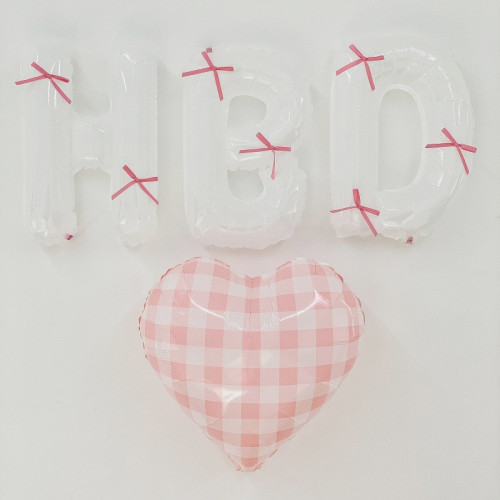 格子愛心生日快樂套餐少女心HBD兒童寶寶派對韓系裝飾佈置ins拍照