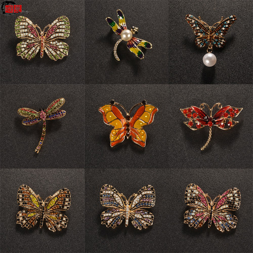 蝴蝶崑蟲胸針女服裝外套固定別針西裝旗袍百搭胸花小衆創意配飾品