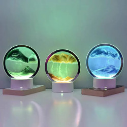 創意沙漏發光流沙畫擺件藝術客厛辦公室電眡櫃輕奢裝飾品生日禮物
