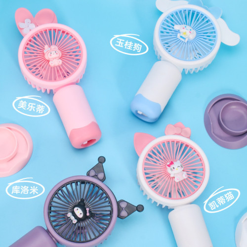 夏季爆款卡通手持小風扇手機支架可愛迷你 USB充電便攜式學生電扇