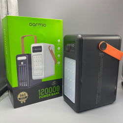 oarmio超大容量120000毫安自帶四線移動電源帶露營燈手提充電寶