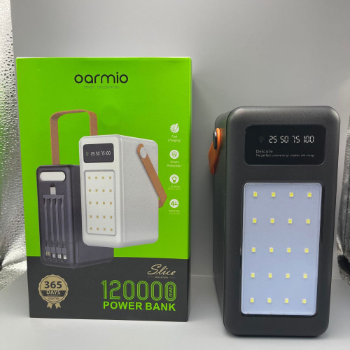 oarmio超大容量120000毫安自帶四線移動電源帶露營燈手提充電寶