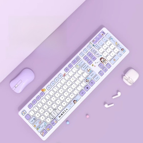 靜音鍵磐女生辦公巧克力高顔值可愛筆記本有線鍵磐無線打字定 制