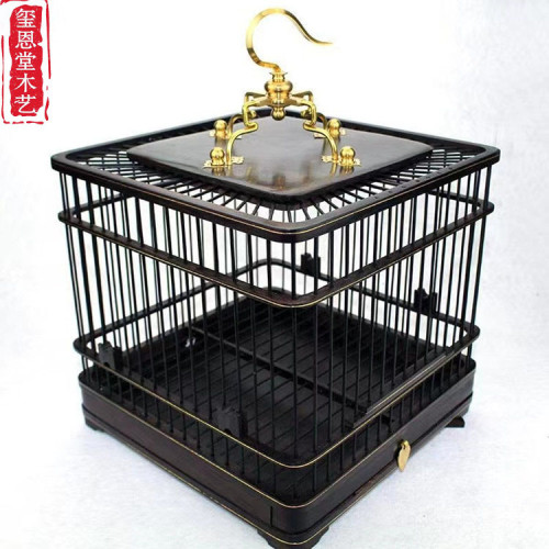 紅木鳥籠木質鳥籠高档禮品鳥籠鸚鵡八哥畫眉金絲雀鳥籠鳥窩鳥巢