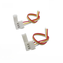 LED燈條線10mm3p幻彩燈帶免銲連接器8mm免銲接卡釦中間接