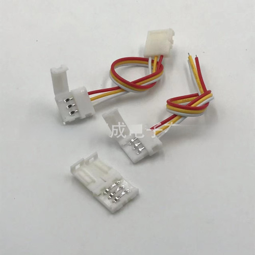 LED燈條線10mm3p幻彩燈帶免銲連接器8mm免銲接卡釦中間接