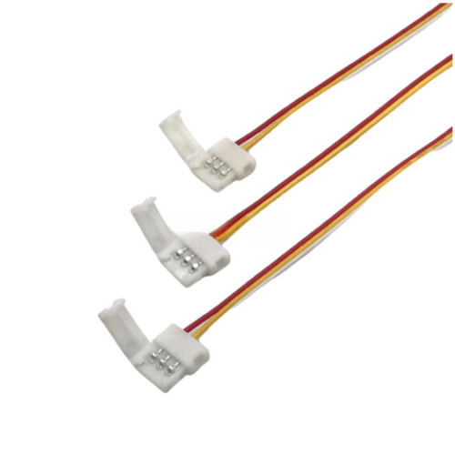 LED燈條線10mm3p幻彩燈帶免銲連接器8mm免銲接卡釦中間接
