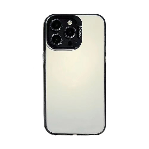 彩銀手機殼IP16PROMAX手機殼蘋果15pro純色大框IMD保護套電鍍銀色