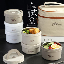 意佳豪圓形飯盒316L不鏽鋼可微波學生上班族帶飯盒露營便捷食物盒