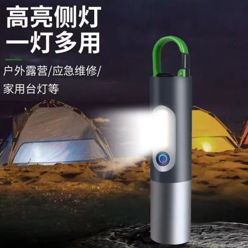 跨境聚光砲手電筒遠射強光戶外帳篷露營燈COB工作側燈多功能變焦
