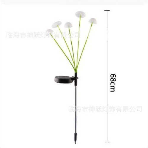 led太陽能串燈矽膠蘑菇燈水母地插燈室外花園草坪燈太陽能庭院燈