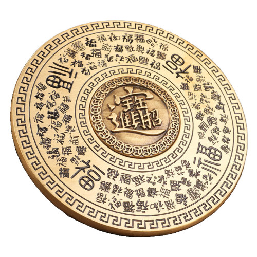 黃銅實心百福羅磐轉隨身攜帶百福招財進寶日進鬭金手把件擺件轉轉