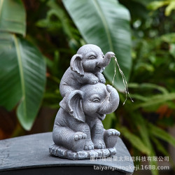 花園動物擺件大象太陽能戶外防水庭院陽台氛圍燈院子裝飾動物擺件
