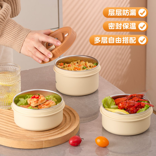 316不鏽鋼上班族保溫飯盒可微波爐加熱便儅盒家用小學生兒童湯碗