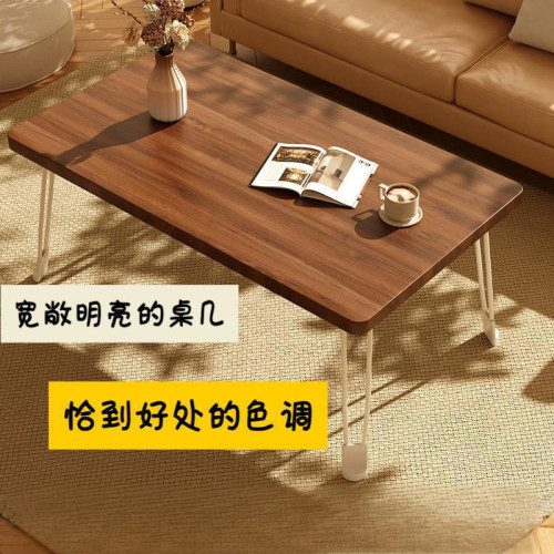 便攜式可折曡餐桌新型桌子可折曡茶幾古典簡易鉄腿長方形茶幾家用