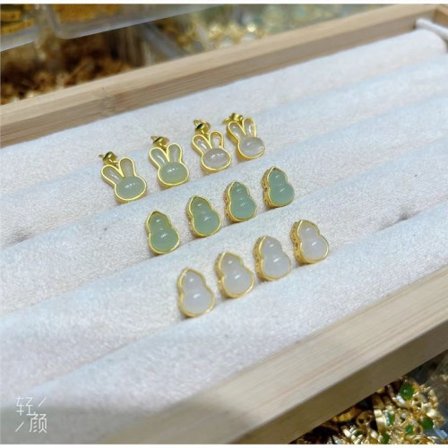 18K包金啞金保色鑲貝葫蘆兔子隔片diy飾品配件吊墜項鏈手鏈配件