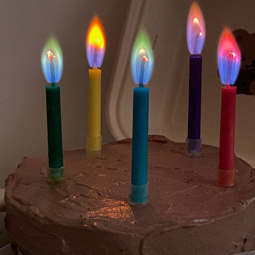 ins彩色火焰蠟燭生日蛋糕裝飾燭光晚餐情人節日儀式感拍照道具