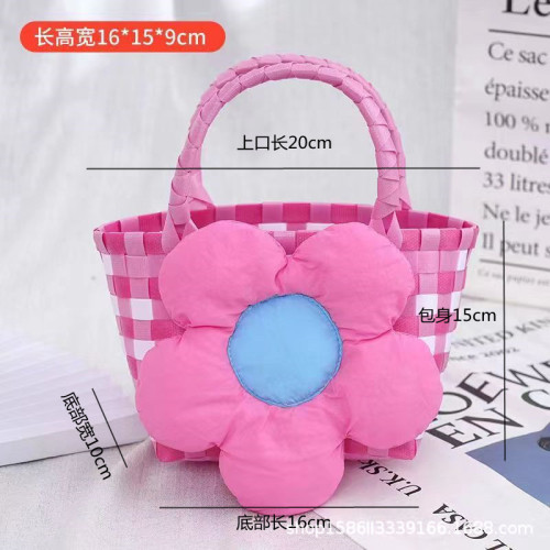 花朵韓版成品手工編織包藍粉伴手禮包生日宴禮品包生日手提包