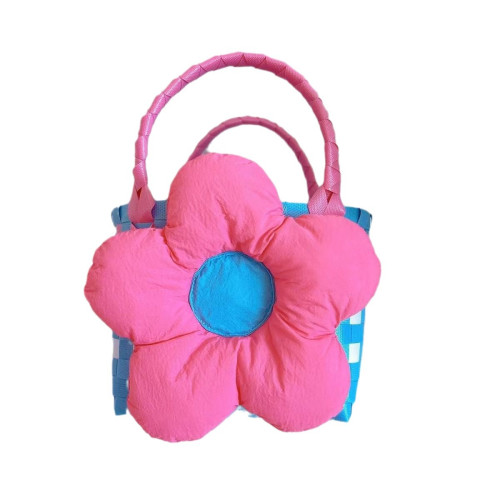 花朵韓版成品手工編織包藍粉伴手禮包生日宴禮品包生日手提包
