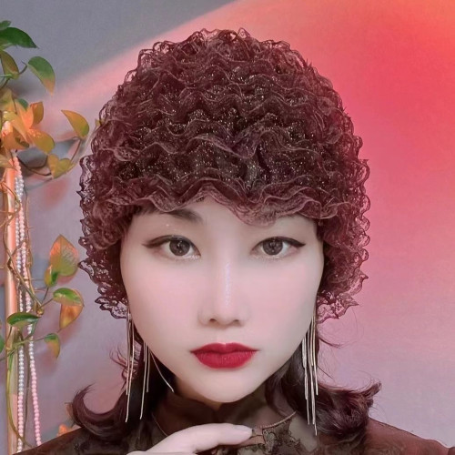 新款美人紗彈力蕾絲包頭帽遮白發收碎發層層帽時尚款家居透氣小帽