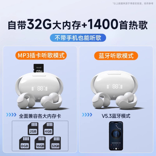 無線耳機自帶內存音樂一躰式MP3