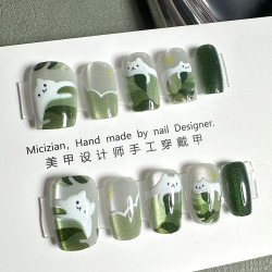 穿戴甲貼片純手工貓眼