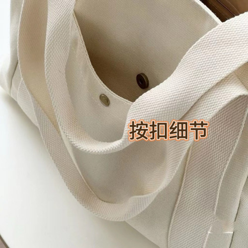 2024新款帆布包包女百搭單肩包大容量裝書學生上課通勤包新手提袋