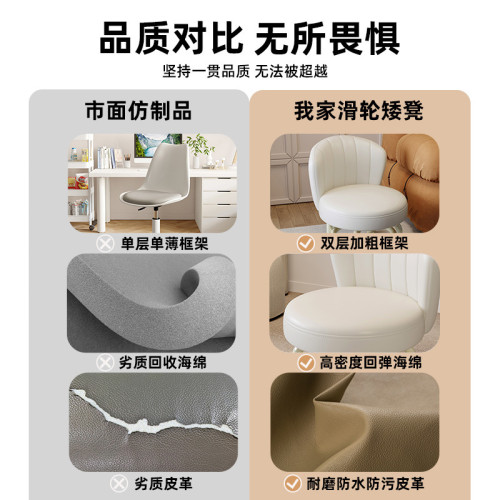 萬向輪小凳子家用滑輪小圓凳客廳矮凳帶輪小板凳入戶換鞋凳靠背椅