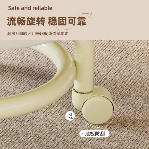 萬向輪小凳子家用滑輪小圓凳客廳矮凳帶輪小板凳入戶換鞋凳靠背椅